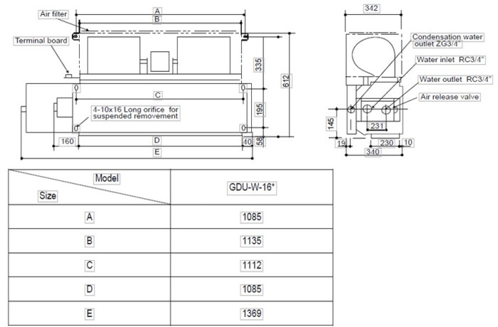 General Climate GDU-W-16DR