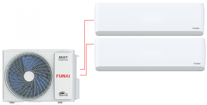 Внешний блок мульти сплит-системы на 2 комнаты Funai Origami Kodo Free match RAM-I-2OK40HP.01/U